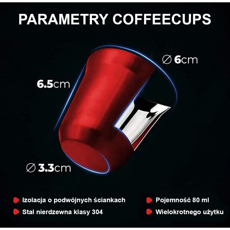 Kubek 80 ml CZERWONY